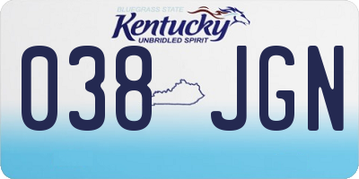 KY license plate 038JGN