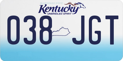 KY license plate 038JGT