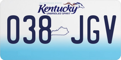 KY license plate 038JGV