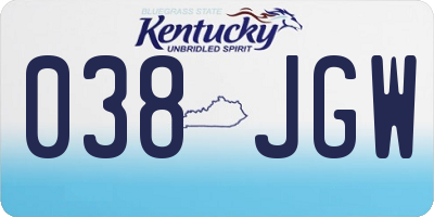 KY license plate 038JGW