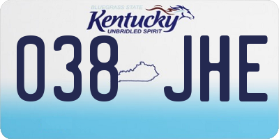 KY license plate 038JHE