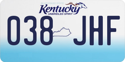 KY license plate 038JHF