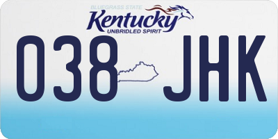 KY license plate 038JHK