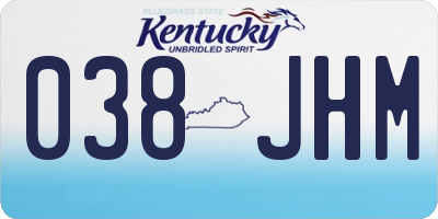 KY license plate 038JHM
