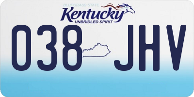 KY license plate 038JHV