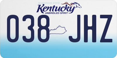 KY license plate 038JHZ