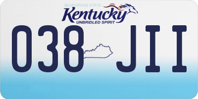 KY license plate 038JII
