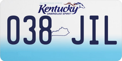 KY license plate 038JIL