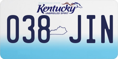 KY license plate 038JIN