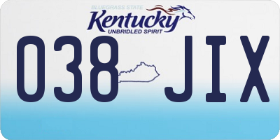 KY license plate 038JIX