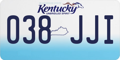 KY license plate 038JJI