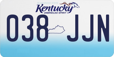 KY license plate 038JJN