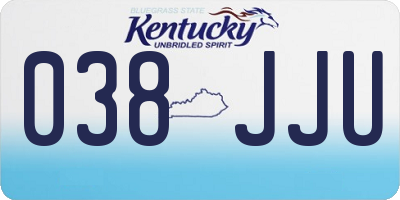KY license plate 038JJU