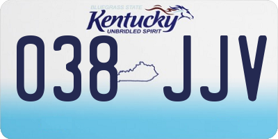 KY license plate 038JJV