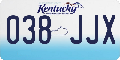 KY license plate 038JJX