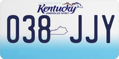 KY license plate 038JJY
