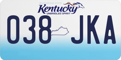 KY license plate 038JKA