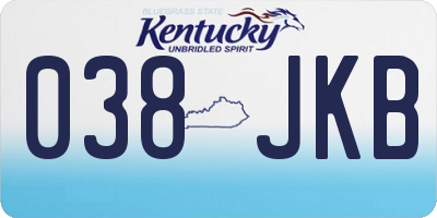 KY license plate 038JKB