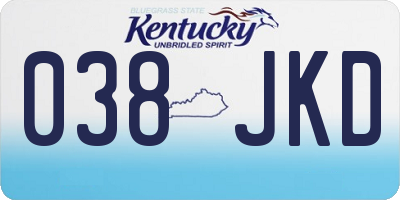 KY license plate 038JKD