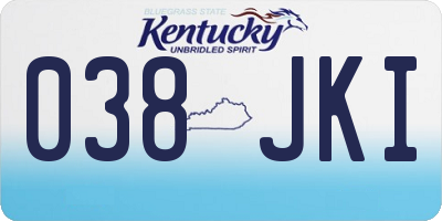 KY license plate 038JKI