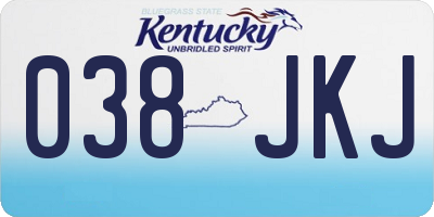 KY license plate 038JKJ