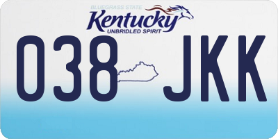 KY license plate 038JKK