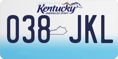 KY license plate 038JKL