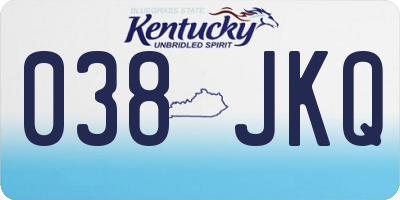 KY license plate 038JKQ