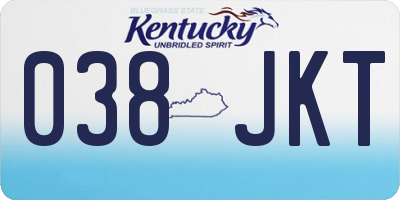 KY license plate 038JKT