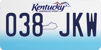 KY license plate 038JKW