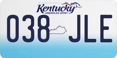 KY license plate 038JLE