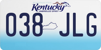 KY license plate 038JLG