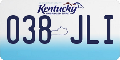 KY license plate 038JLI