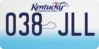 KY license plate 038JLL