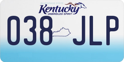 KY license plate 038JLP