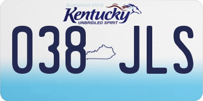 KY license plate 038JLS