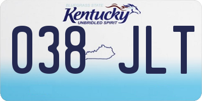 KY license plate 038JLT