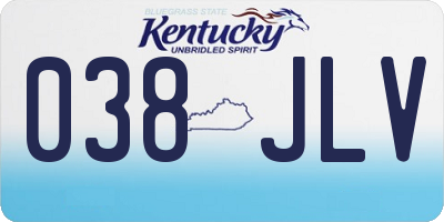 KY license plate 038JLV