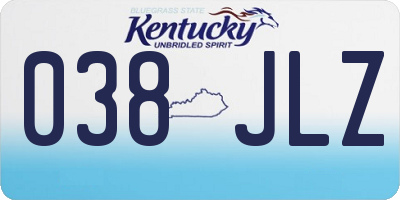 KY license plate 038JLZ