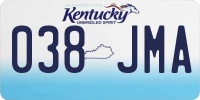 KY license plate 038JMA