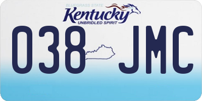 KY license plate 038JMC
