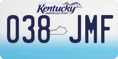 KY license plate 038JMF