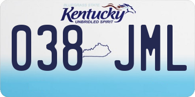 KY license plate 038JML