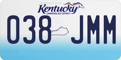 KY license plate 038JMM