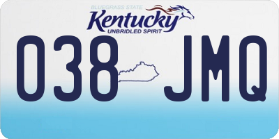 KY license plate 038JMQ