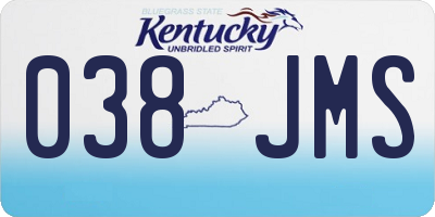 KY license plate 038JMS