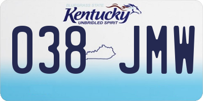 KY license plate 038JMW