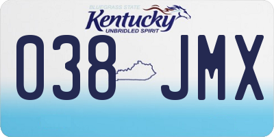 KY license plate 038JMX