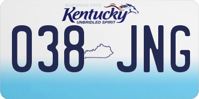 KY license plate 038JNG