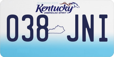 KY license plate 038JNI